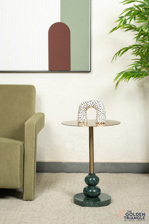 Dolce Marble & Metal Side Table