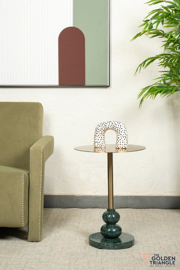 Dolce Marble & Metal Side Table