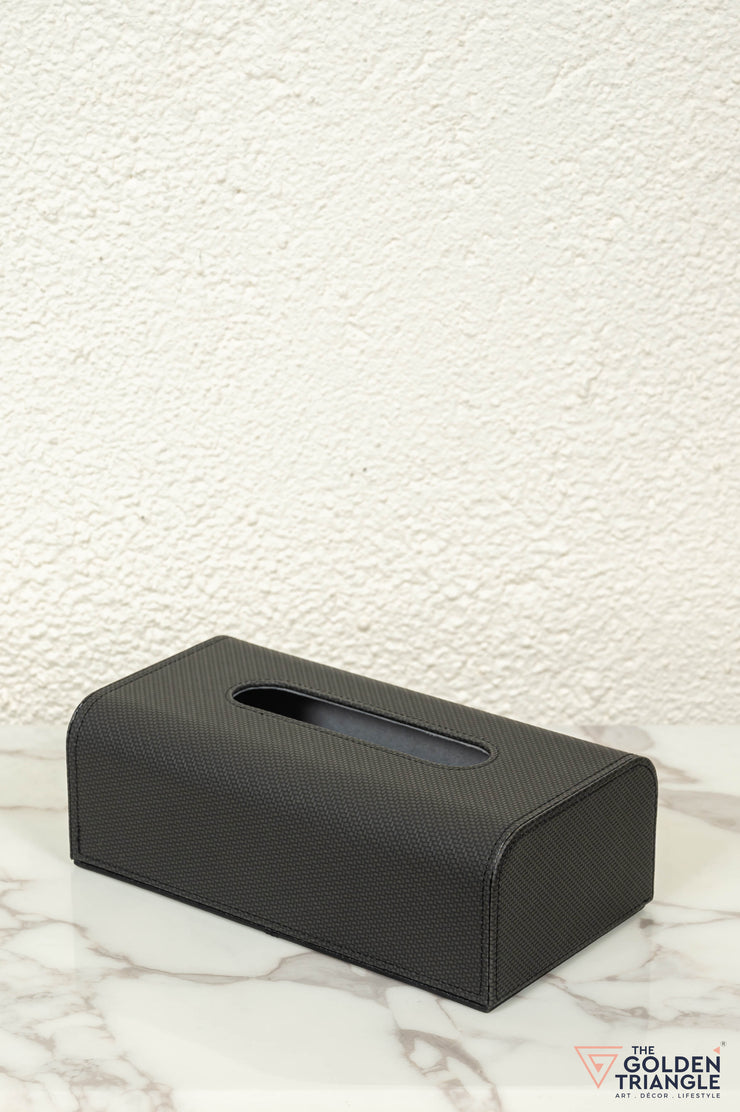 Nexa Weaved Leatherette Tissue Box - Black