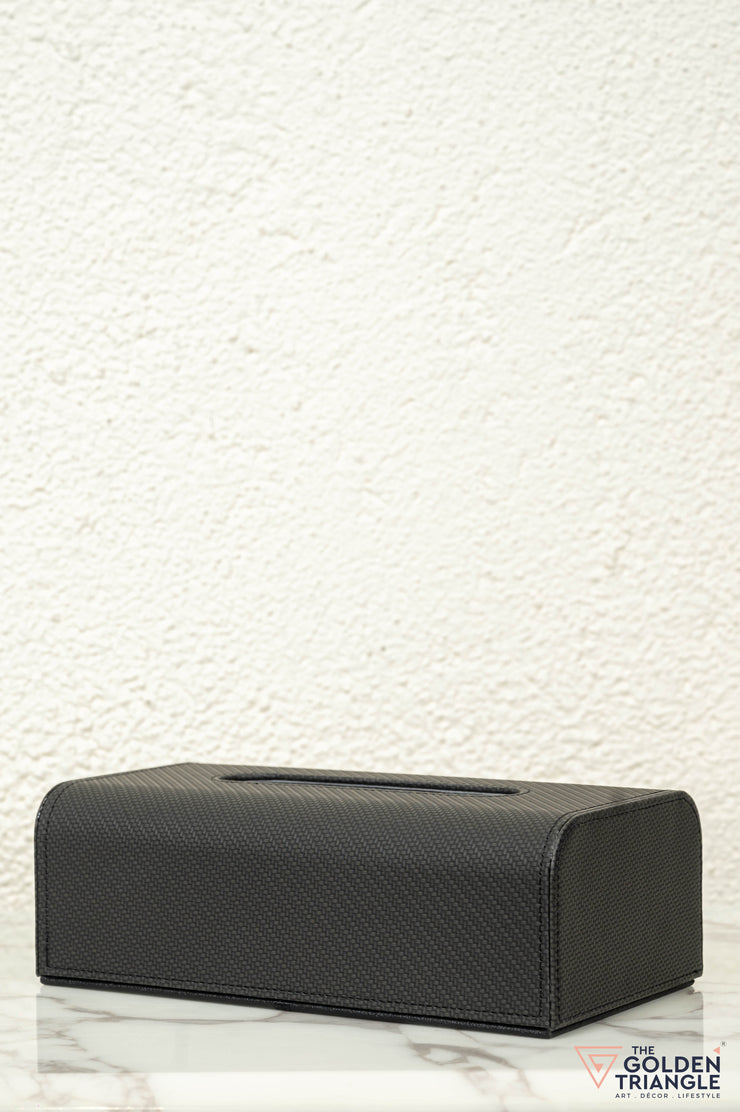 Nexa Weaved Leatherette Tissue Box - Black