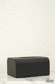 Mavi Weaved Leatherette Tissue Box - Black