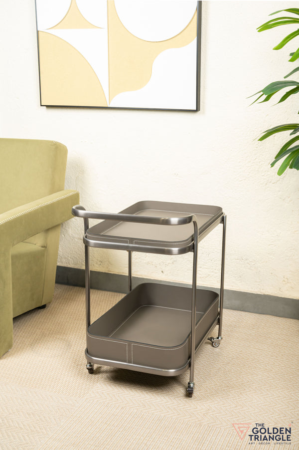 Camille Faux Leather Trolley - Gray