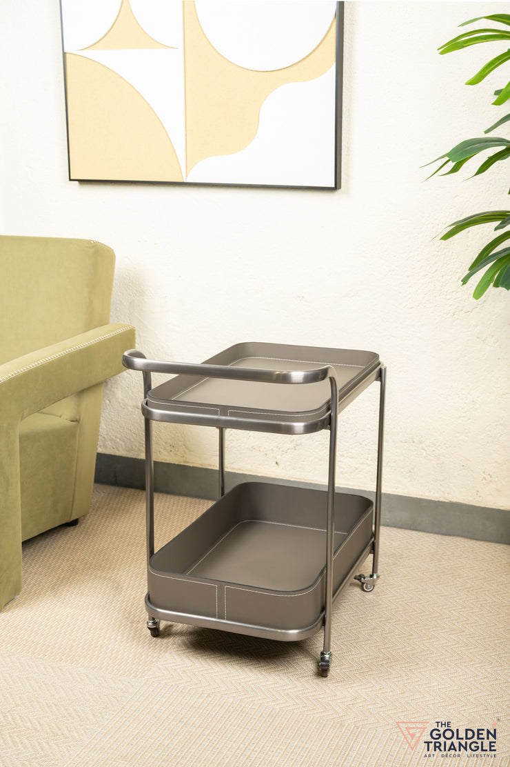 Camille Faux Leather Trolley - Gray