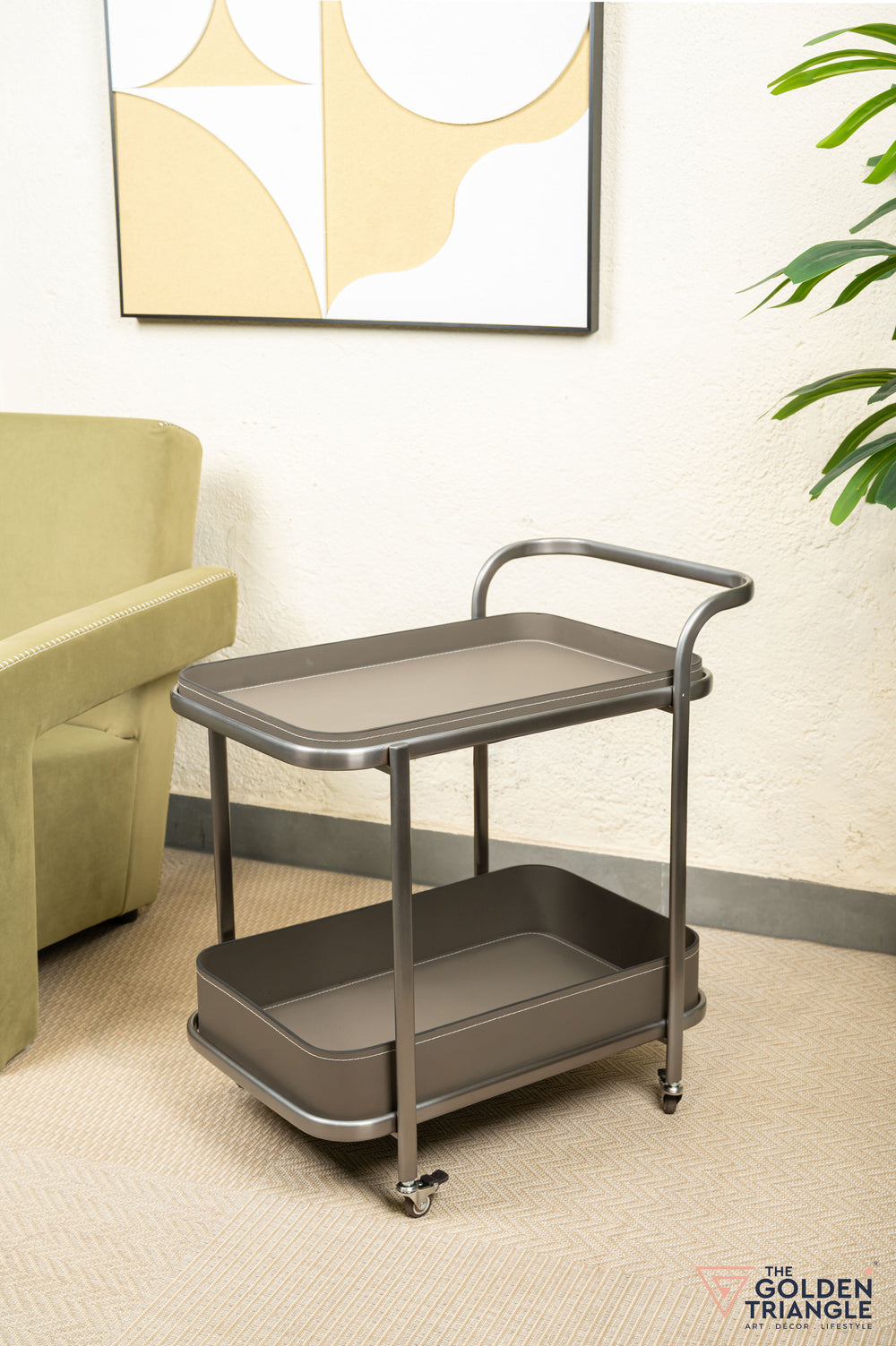 Camille Faux Leather Trolley - Gray