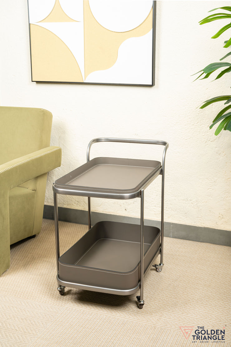 Camille Faux Leather Trolley - Gray