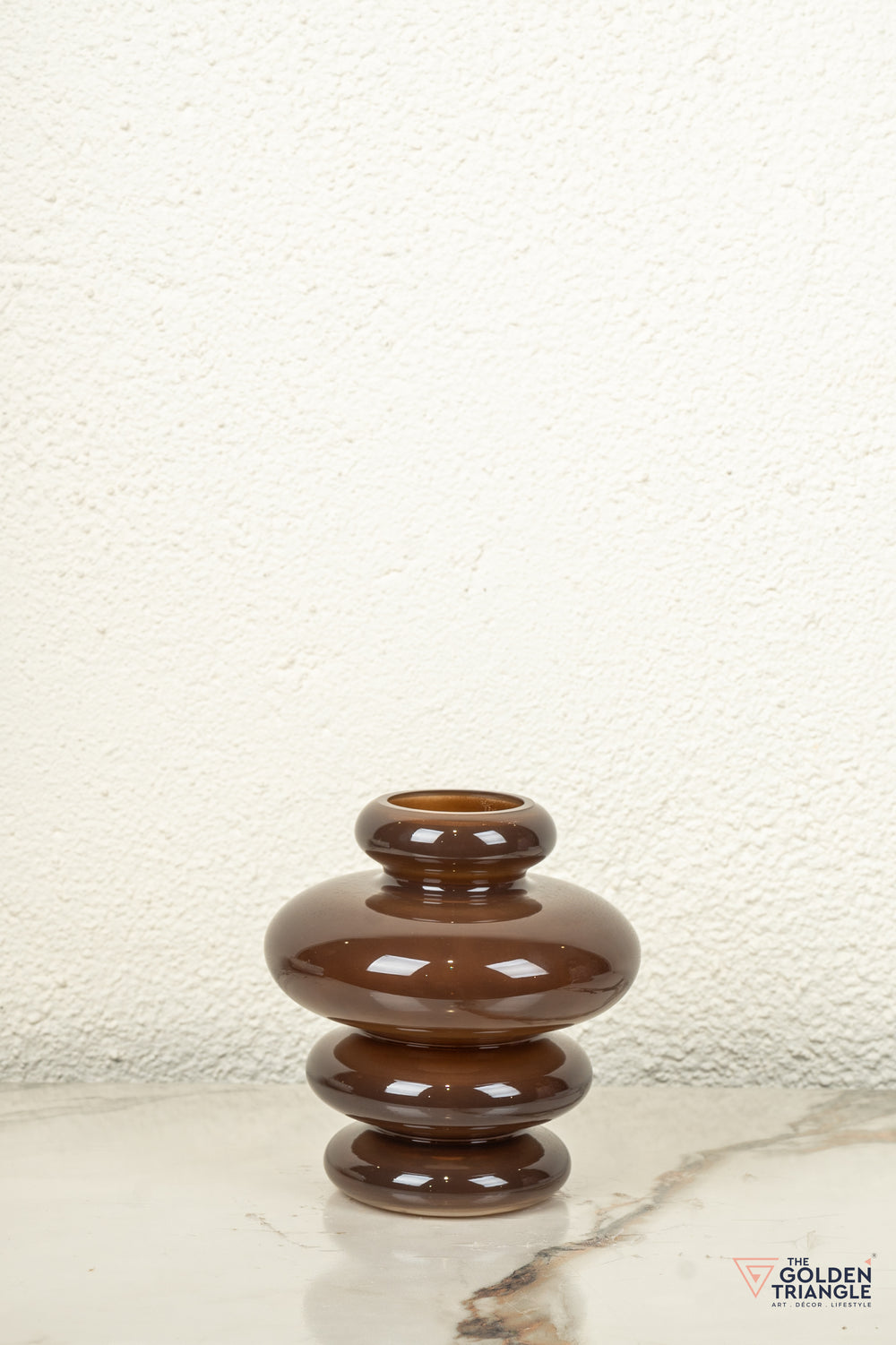 Tranquil Short Glass Vase - Brown