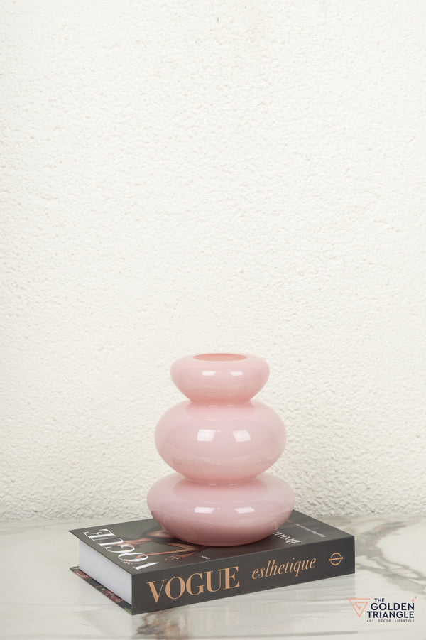 Cascade Glass Vase - Pink - Small