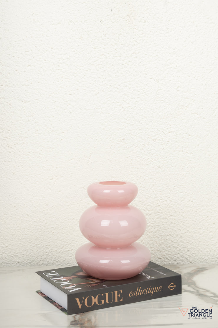 Cascade Glass Vase - Pink - Small