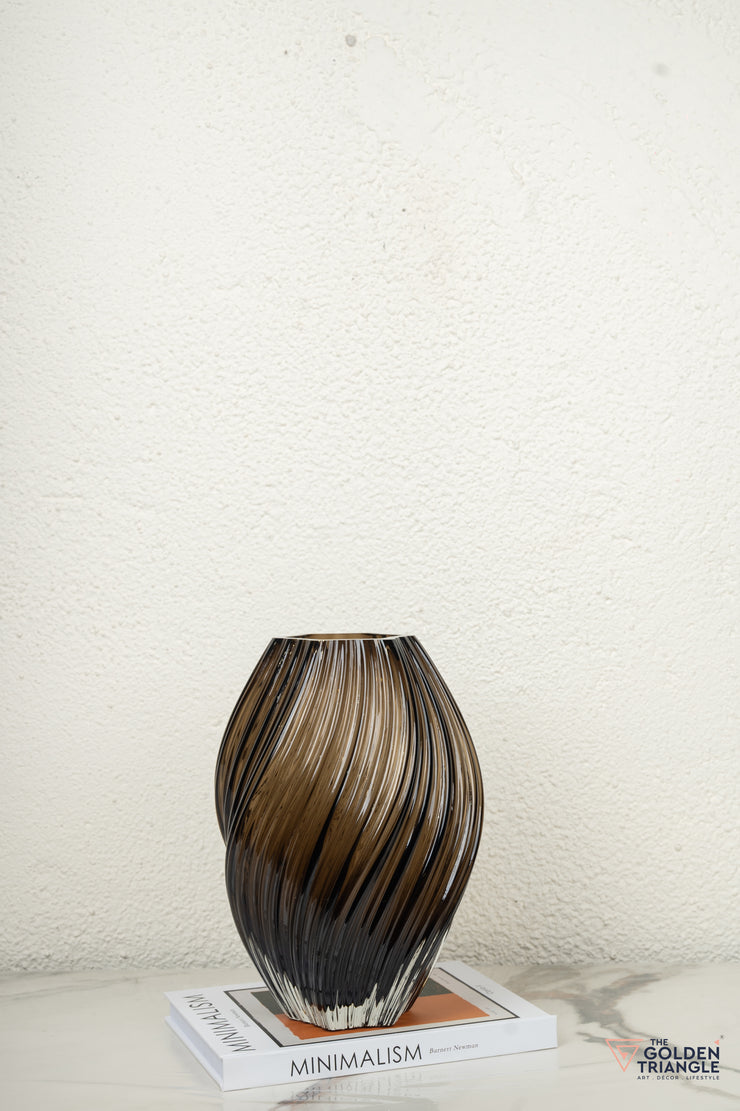 Iris Glass Vase - Brown