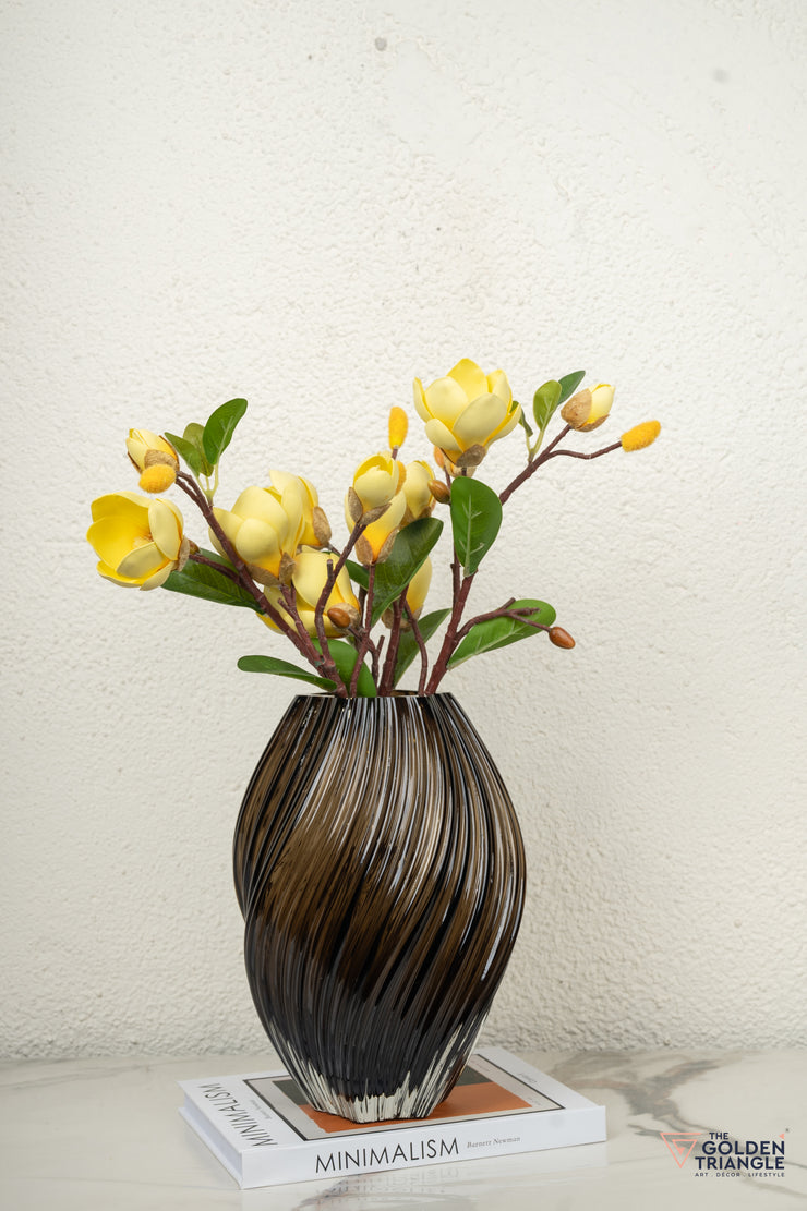 Iris Glass Vase - Brown