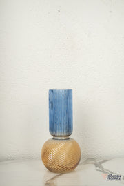 Halo Glass Vase - Amber & Blue