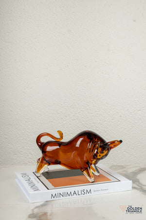 Maverick Bull Glass Sculpture