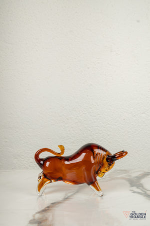 Maverick Bull Glass Sculpture