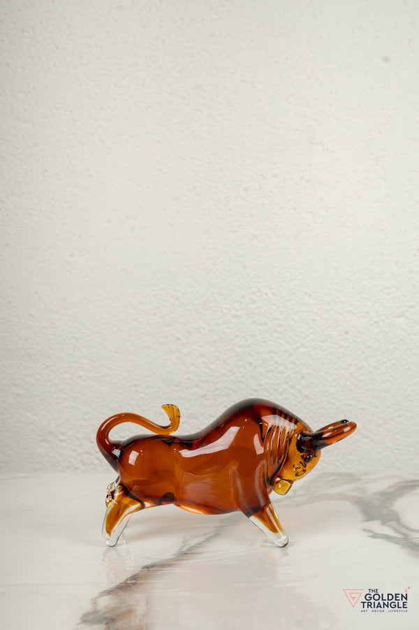 Maverick Bull Glass Sculpture