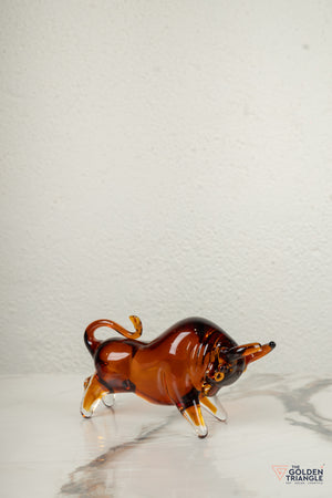 Maverick Bull Glass Sculpture