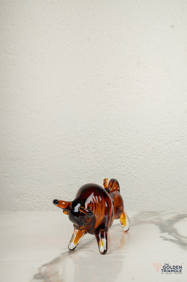 Maverick Bull Glass Sculpture