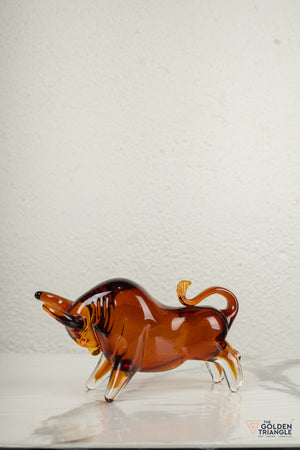 Maverick Bull Glass Sculpture