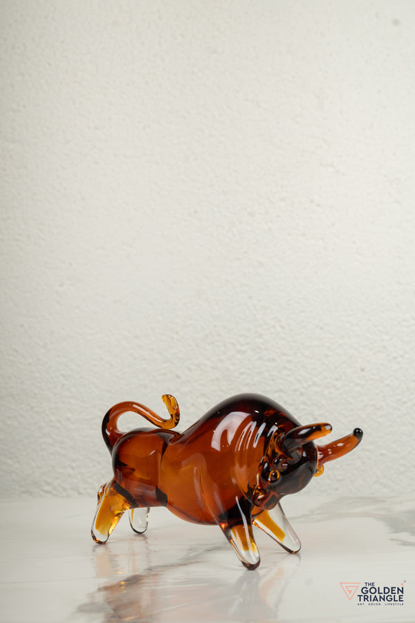 Maverick Bull Glass Sculpture