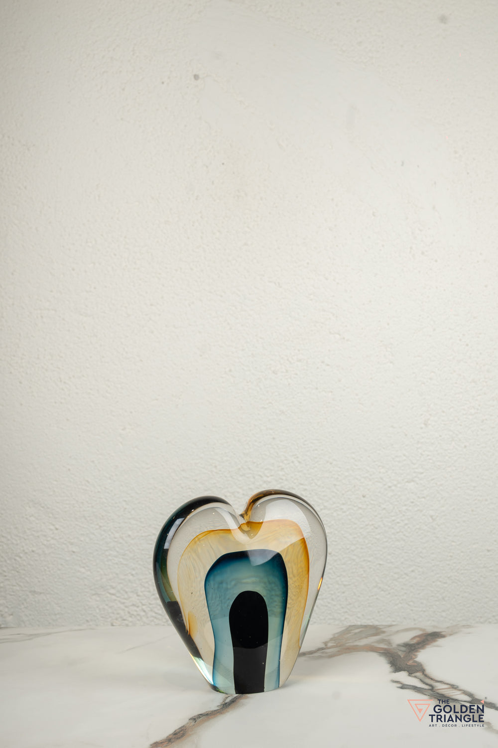 Opus Glass Sculpture - Amber & Blue