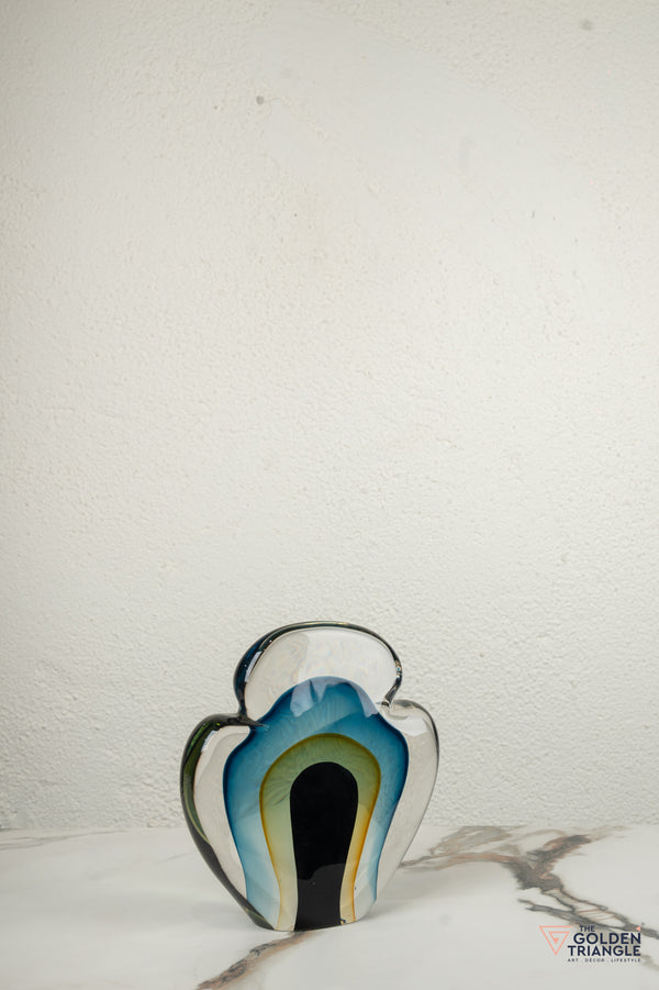 Alchemy Glass Sculpture - Blue & Amber