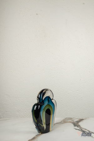 Alchemy Glass Sculpture - Blue & Amber