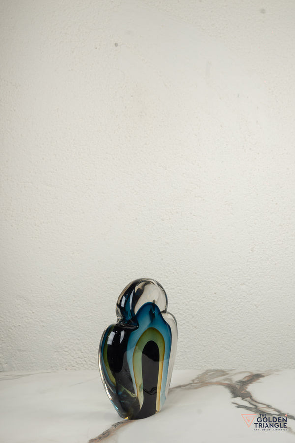 Alchemy Glass Sculpture - Blue & Amber