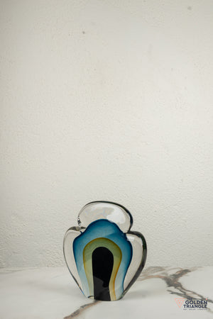 Alchemy Glass Sculpture - Blue & Amber