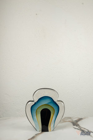 Alchemy Glass Sculpture - Blue & Amber