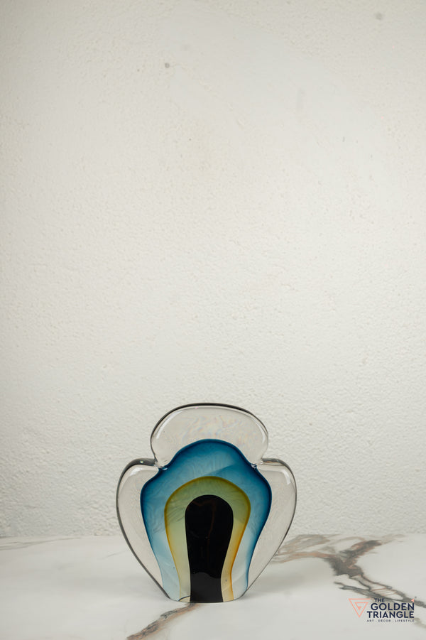 Alchemy Glass Sculpture - Blue & Amber