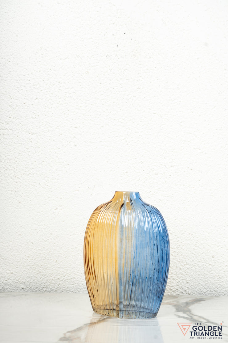 Utopia Glass Vase - Amber & Blue (Tall)