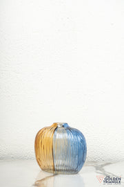 Xenia Glass Vase - Amber & Blue