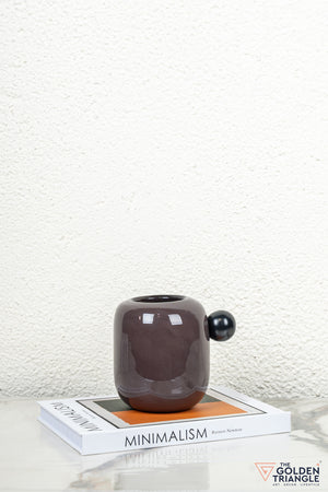 Vesper Glass Vase - Charcoal Brown
