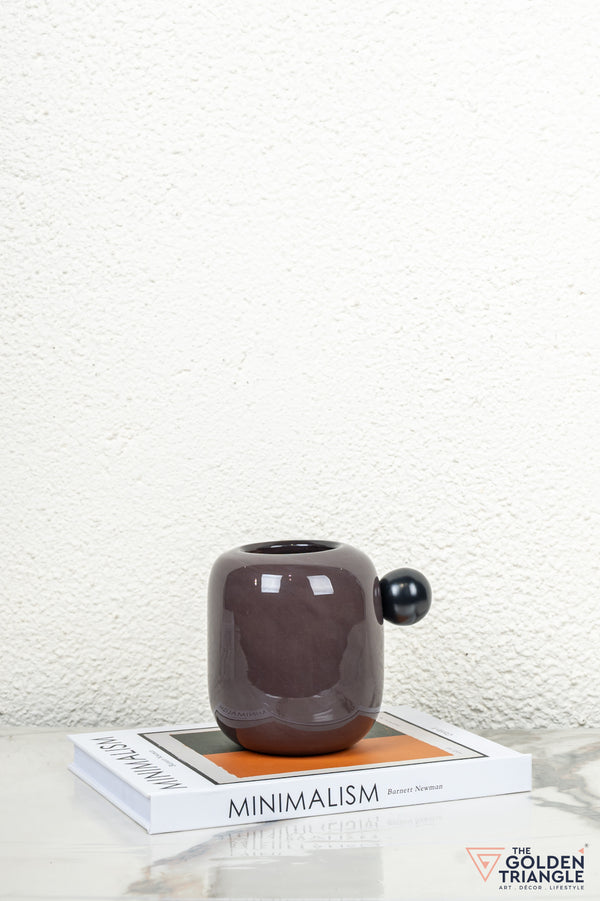 Vesper Glass Vase - Charcoal Brown