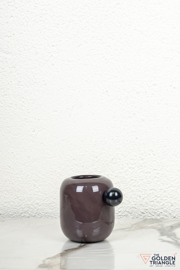 Vesper Glass Vase - Charcoal Brown