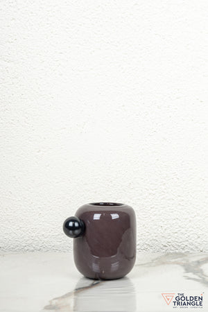 Vesper Glass Vase - Charcoal Brown