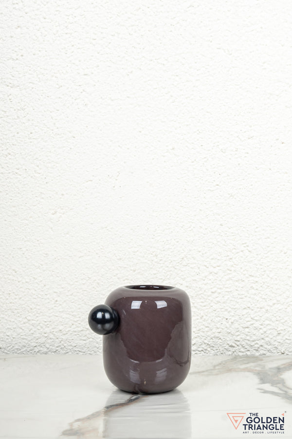 Vesper Glass Vase - Charcoal Brown