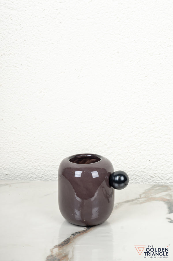 Vesper Glass Vase - Charcoal Brown