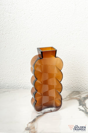 Prism Glass Vase - Amber - Tall