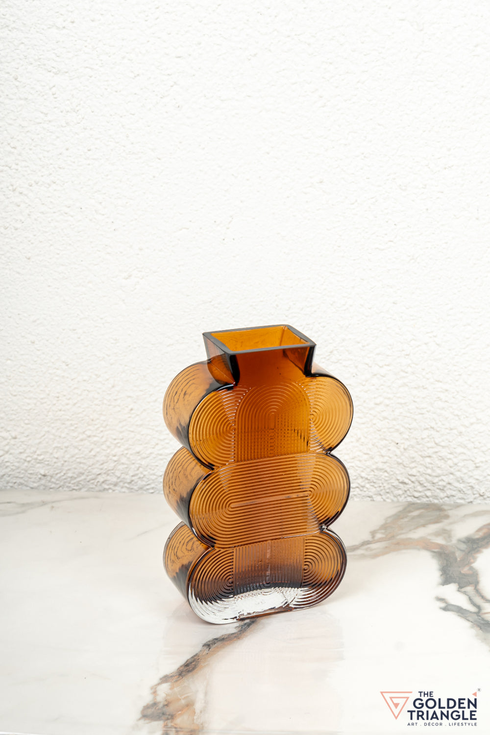 Prism Glass Vase - Amber - Medium