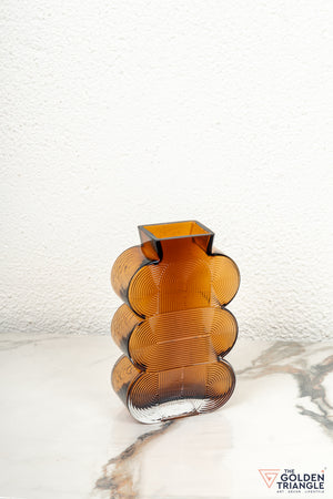Prism Glass Vase - Amber - Medium