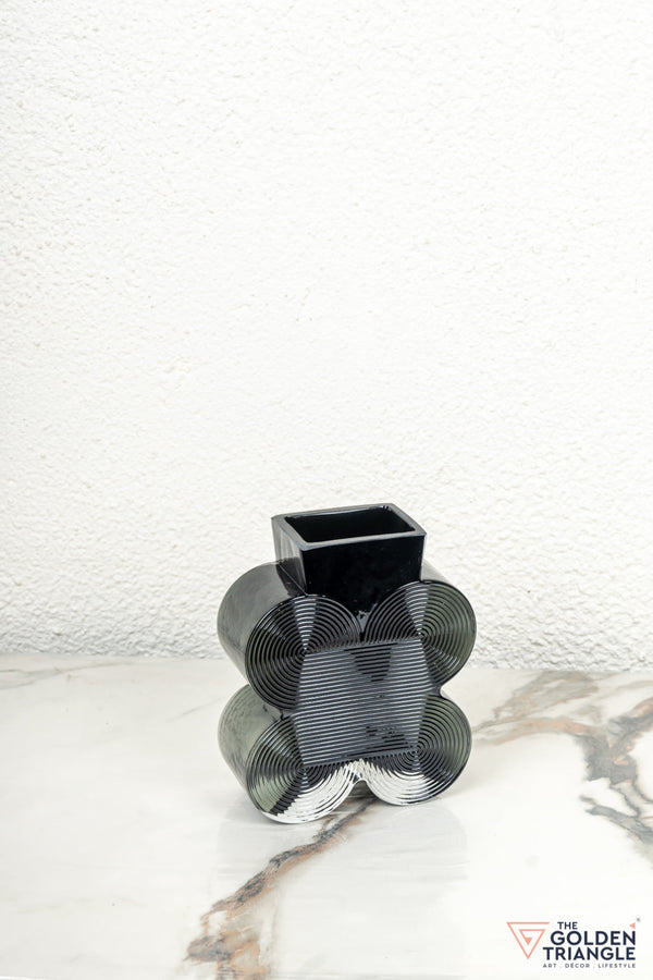 Prism Glass Vase - Amber - Short