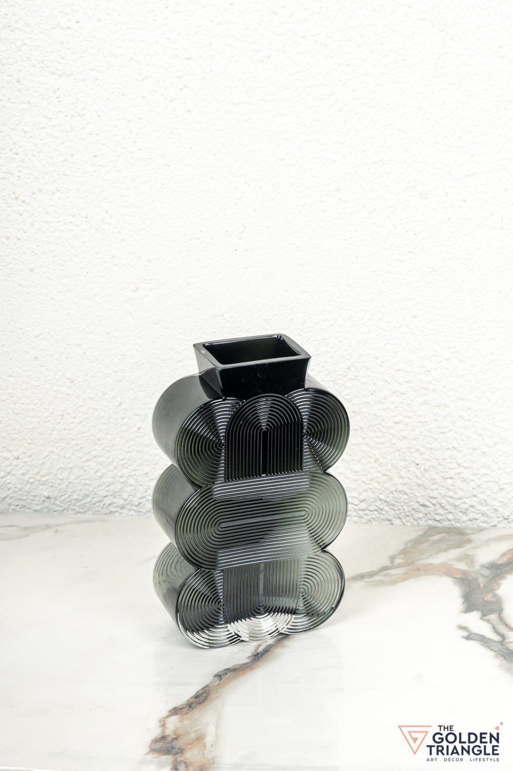 Prism Glass Vase - Smoke - Medium