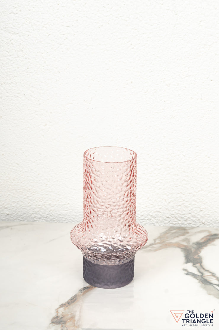 Wisteria Amber Glass Vase - Pink