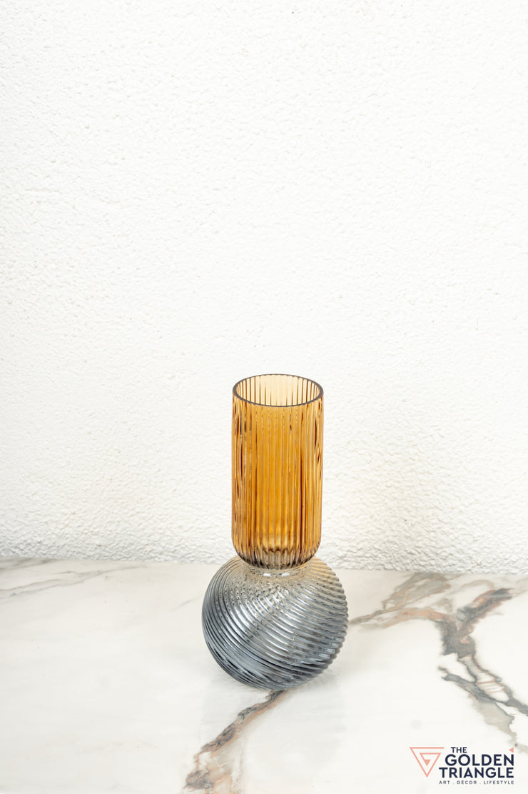 Halo Glass Vase - Amber & Smoke