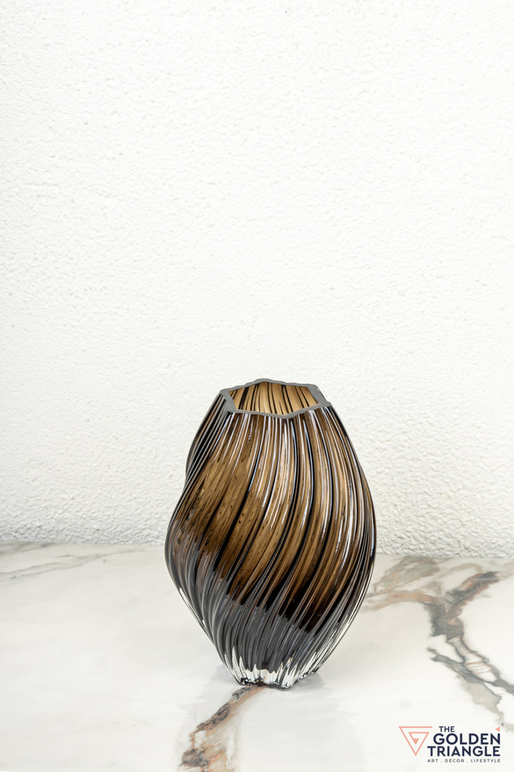 Iris Glass Vase - Brown