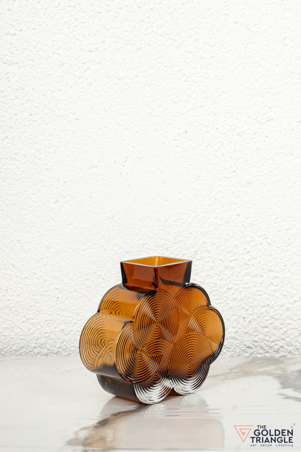 Prism Glass Vase - Amber