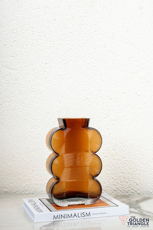 Prism Glass Vase - Amber - Medium