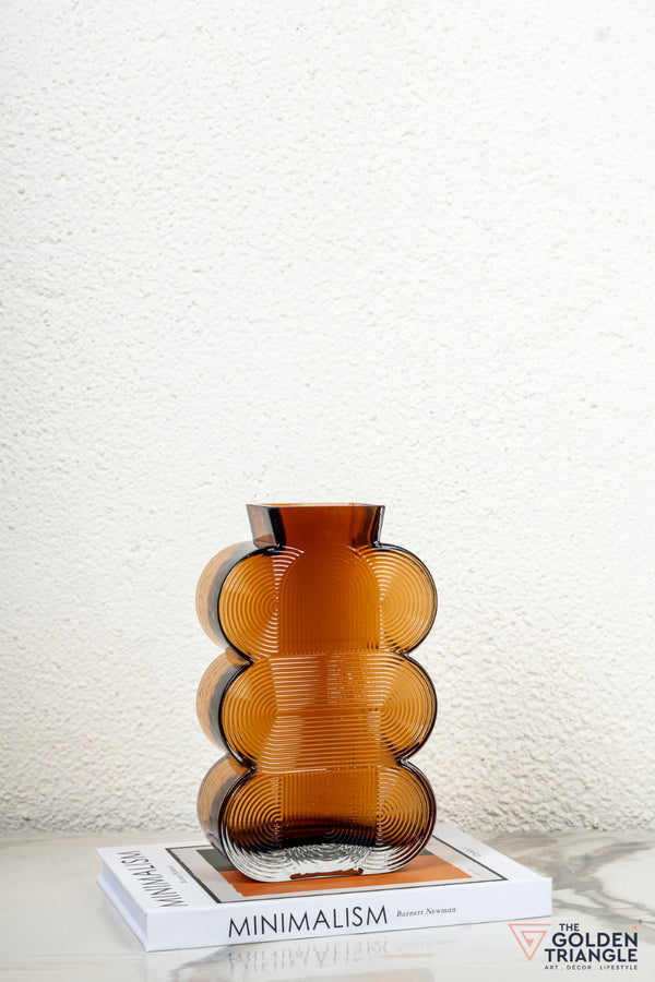 Prism Glass Vase - Amber - Medium