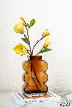 Prism Glass Vase - Amber - Medium