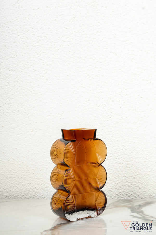 Prism Glass Vase - Amber - Medium